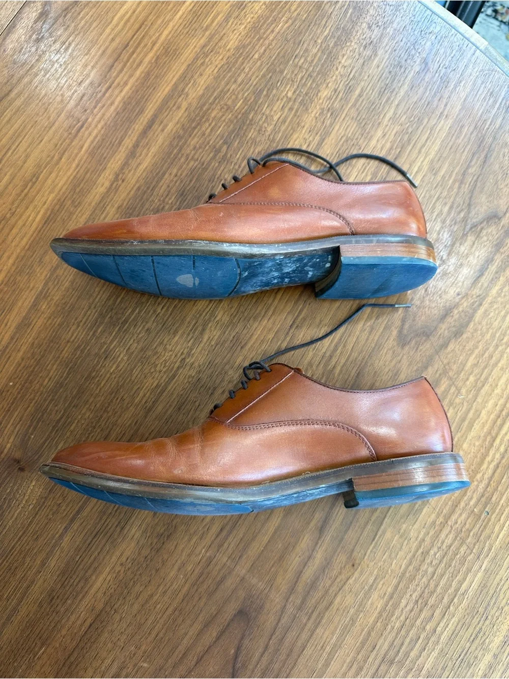 Aston Grey Men's Brown Leather Derby Shoes Size 10